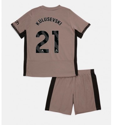 Lacne Dětský Futbalové dres Tottenham Hotspur Dejan Kulusevski #21 2023-24 Krátky Rukáv - Tretina (+ trenírky)
